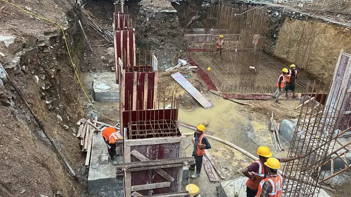 RCC Works — Foundation formwork in an excavation